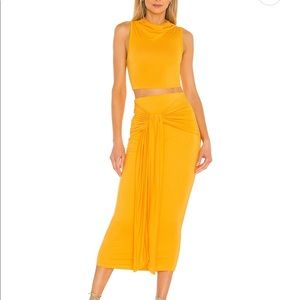 Camila Coelho Pixie Tank Top and Skirt SET in Orange, Size XS